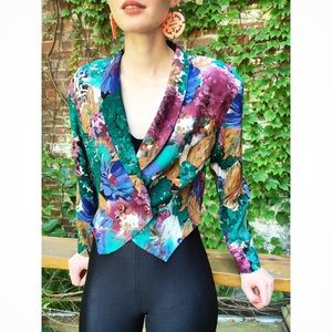 Vintage Abstract Floral Blouse